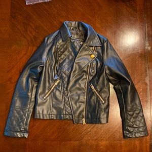 Girls Faux Leather Moto Jacket Size S (6/6x)
